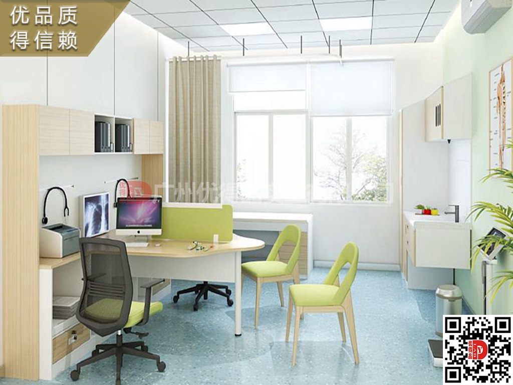 广东省广州市深圳市厂家供货医院分诊台 &nbsp;人民中医妇幼医院医生诊桌 全木电解板钢制医生工作台